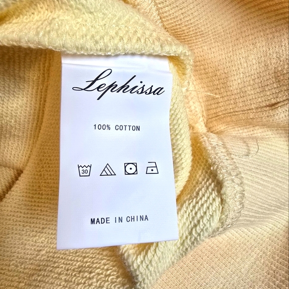 Womens Yellow Hoodie w/ Floral Embroidery LARGE - Picture 10 of 13